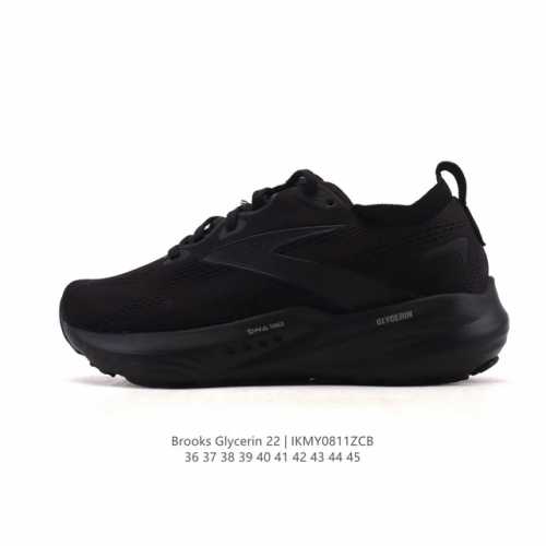 新品公司级 Brooks布鲁克斯Glycerin 22甘油 跑步鞋男女新款透气缓震支撑运动 甘油22跑鞋是布鲁克斯。甘油22拥有非常亮眼的外观设计，采用了鲜艳夺