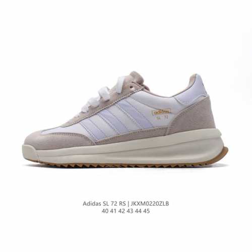 阿迪达斯Adidas Sl 72 Shoes 经典复古薄底运动鞋 T头鞋 三叶草复古休闲跑步鞋休闲运动鞋 这款经典运动鞋携复古型格，来访你的活力日常 采用舒爽帆