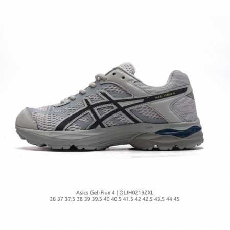 公司级 Asics 亚瑟士 Gel-Flux 4 男女子运动鞋舒适跑鞋缓震透气跑步鞋 。Gel-Flux4采用的是新一代轻质网布面，大孔洞设计极具透气性，柔软包 - 点击图像关闭
