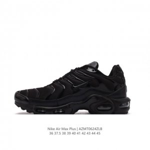 NIKE 耐克 男女子休闲鞋气垫缓震跑步鞋 AIR MAX PLUS 运动鞋 造型超讨喜！鞋面以帆布和织物材质包裹，保证了轻薄透气，更适合夏季穿着。鞋侧 鱼骨