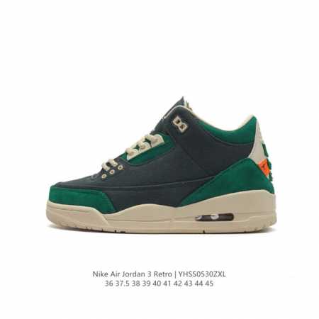 耐克 乔丹 Air Jordan 3 Muslin Aj3 乔3水泥灰色帆布 篮球鞋 #鞋款采用全新帆布鞋面打造，采用 Muslin 天然染色帆布鞋面和鞋眼替代 - 点击图像关闭