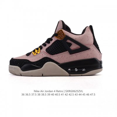 真标 耐克 Nike Air Jordan 4 Retro Og迈克尔 乔丹Aj4代乔4 中帮复古休闲运动文化篮球鞋。秉承轻量化的速度型篮球鞋设计思想完成设计，