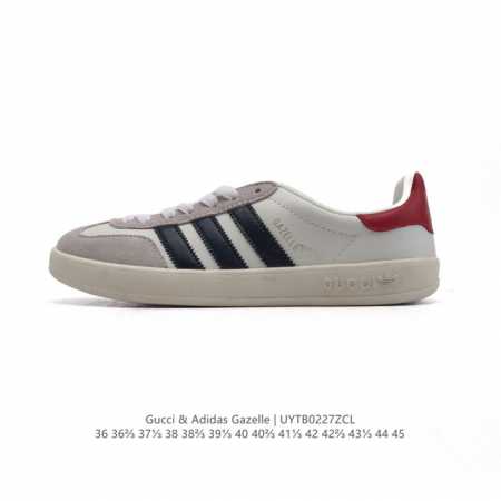 阿迪达斯 Adidas Originals X Gucci Gazelle 阿迪古驰联名经典休闲板鞋 复古男女运动鞋，融汇两个品牌丰富且历史悠久的典藏元素, A - 点击图像关闭