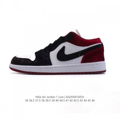 公司级 头层皮 耐克 乔丹Air Jordan 1 Low Aj1 乔1 乔丹1代Aj1 低帮复古文化休闲运动篮球鞋，从1985 年面世的元年款汲取设计灵感，采