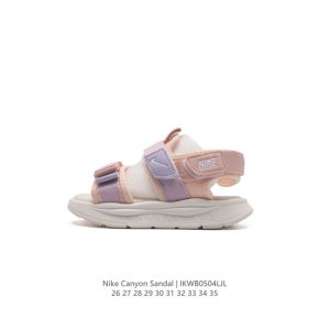 童鞋 真标 耐克 Nike Canyon Sandal 双杠 魔术贴凉拖鞋 夏季必备 透气 海绵底减震 儿童款凉鞋 沙滩鞋 类型：儿童鞋 码数：26-35 编码