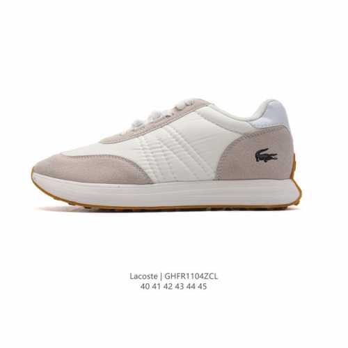 Lacoste 时尚户外休闲潮流系列运动鞋 时尚潮运动板鞋鞋 广东大厂品质全新工艺升级 品质毋庸置疑 全新原厂包装鞋盒 透气皮革拼接网面鞋面，搭配防臭防腐真皮乳