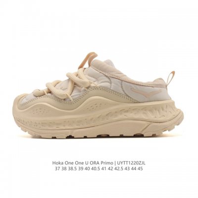 公司级 Hoka One One Ora primo 一脚蹬男女厚底运动休闲舒缓鞋 包头凉拖鞋 秋冬款Hoka Ora primo粗鞋带加棉厚底时尚舒适运动拖鞋
