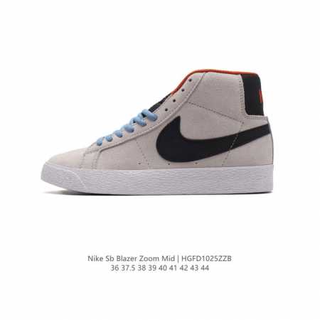 耐克Nike Blazer Mid 开拓者系列 高帮百搭休闲运动板鞋Nike Blazer通过配色和材质的变换，演绎出了无数的版本。配出当下流行的阴阳元素。呈现 - 点击图像关闭