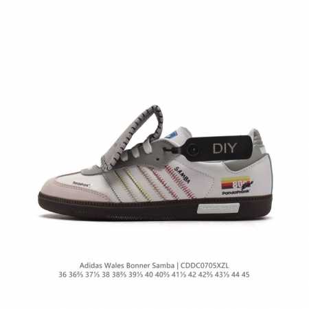 复古风十足运动鞋，联乘英国设计师品牌Wales Bonner x Adidas Originals Samba Classic Black Pony 桑巴舞系列 - 点击图像关闭