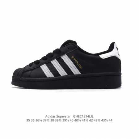 真标 阿迪达斯 新款 Adidas Superstar 三叶草 经典贝壳头系列 新款休闲板鞋潮流男女士运动鞋 。鞋面柔软皮革材质 标志性的贝壳鞋头，锯齿三条纹， - 点击图像关闭