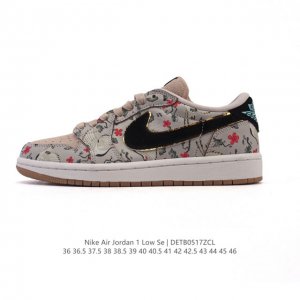 耐克 乔丹Air Jordan 1 Low Aj1 乔1 乔丹1代Aj1 低帮复古文化休闲运动篮球鞋 花朵 梅花印花鞋面 从1985 年面世的元年款汲取设计灵感