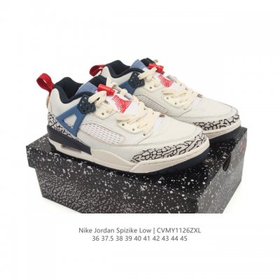 耐克 Nike Jordan Spizike Low 经典爆裂纹复古运动篮球鞋！全新低帮造型吸睛！整双鞋在融合了 Air Jordan 经典鞋款中的标志性元素之