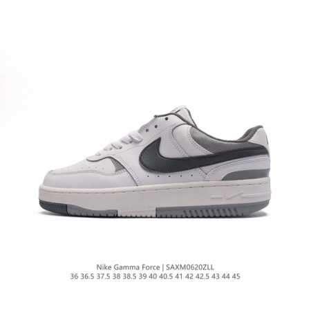 耐克 Nike Gamma Force 防滑减震耐磨低帮复古运动鞋休闲板鞋，Nike Gamma Force 运动鞋采用分层设计，混搭天然皮革和合成材质，焕新经 - 点击图像关闭
