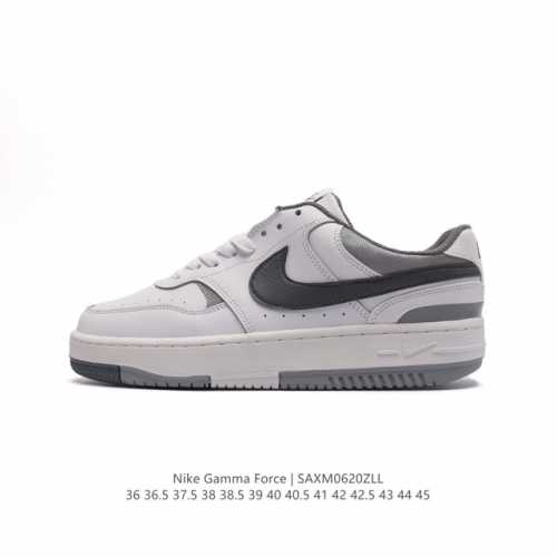 耐克 Nike Gamma Force 防滑减震耐磨低帮复古运动鞋休闲板鞋，Nike Gamma Force 运动鞋采用分层设计，混搭天然皮革和合成材质，焕新经