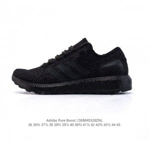 210 【公司级】真标半码制#Adidas Pureboost Ltd 爆米花缓震中底跑步鞋。折叠编织面 真标原盒 真爆中底 真马牌大底 正确鞋型鞋面 楦宽D非