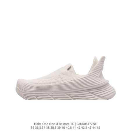 hoka One One Restore 弹性舒适减震防滑 低帮 涉溪鞋 休闲跑步鞋 男女同款 一脚蹬 沙滩凉拖鞋。简评一下：1.做工：很细致，没发现溢胶、线头 - 点击图像关闭