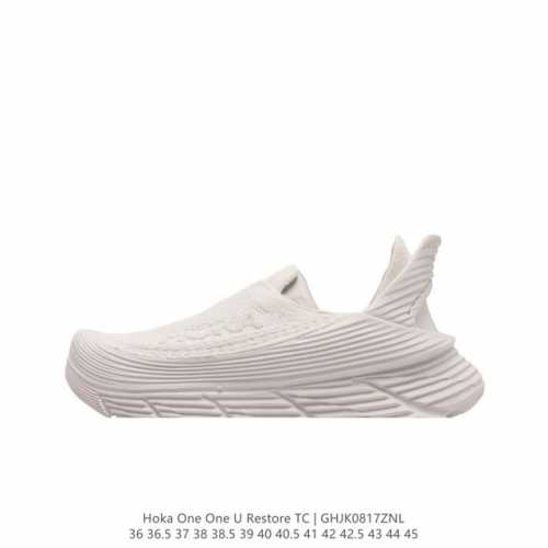 hoka One One Restore 弹性舒适减震防滑 低帮 涉溪鞋 休闲跑步鞋 男女同款 一脚蹬 沙滩凉拖鞋。简评一下：1.做工：很细致，没发现溢胶、线头