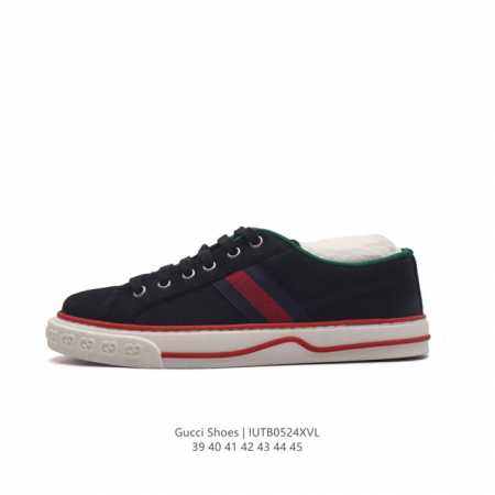 Gucci 古奇 小白鞋 古驰奢侈品男运动鞋休闲鞋子 Gucci Tennis 1977老花帆布鞋，经典耐穿复古感满满的gucci老花帆布鞋老花满印板鞋 红绿 - 点击图像关闭