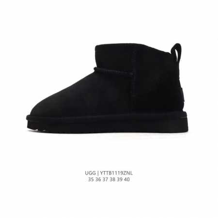 公司级 Ugg 中帮靴子 雪地靴 俏皮可爱的百变造型， 美国轻奢品牌ugg 平底系列冬季羊毛一体雪地休闲保暖毛毛家居包头棉鞋。官方同步包装 检验标 材料采用原厂 - 点击图像关闭