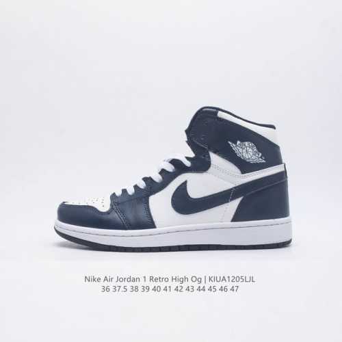 真二层 耐克 Nike Air Jordan 1 Retro High Og 乔丹一代aj1 乔1 Aj1 高帮篮球鞋复刻运动鞋 皮面高帮板鞋的设计灵感源自运动