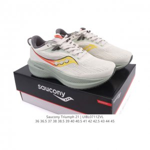 公司级 Saucony 索康尼 Triumph系列 胜利 21代 中性跑鞋 强缓震跑步鞋轻便男女款厚度增高跑鞋透气运动老爹鞋子，是来自美国的专业跑鞋品牌，成立于