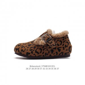 童鞋 Birkenstock Boston VL 勃肯儿童运动休闲鞋 加绒加毛 秋冬新款低帮靴子 绒面金属针扣软木底包头雪地靴 天鹅绒般的绒面革赋子休闲的经典外