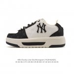 Mlb Chunky Liner Basic 人气单品学长鞋系列轻量增高厚底百搭休闲运动板鞋 解构绑带 双鞋带，皮革拼接男女轻便胶鞋 高级街头休閒品牌鞋。Mlb