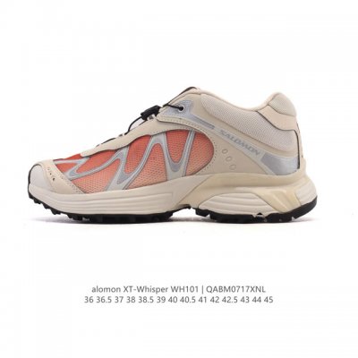 公司级 萨洛蒙 Salomon Xt-Whisper联名银粉色潮流休闲复古跑步鞋 颜值与实力并存的休闲运动鞋。这款鞋的鞋面采用透气网眼材质，保证了良好的透气性，