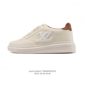 新品公司级 Lv Classic运动鞋 Lv 路易威登Louis Vuitton路易威登Lv男女鞋Classic运动鞋2025款小牛皮字母休闲鞋白色1Ahstf