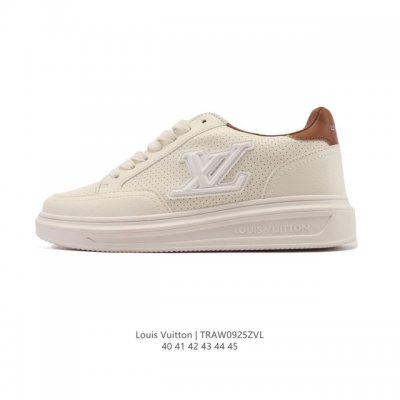 新品公司级 Lv Classic运动鞋 Lv 路易威登Louis Vuitton路易威登Lv男女鞋Classic运动鞋2025款小牛皮字母休闲鞋白色1Ahstf