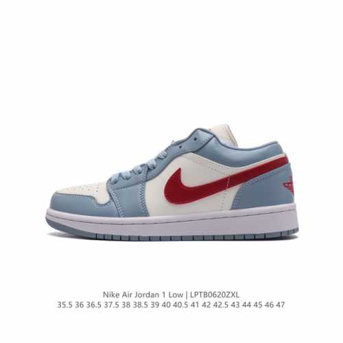 耐克 乔丹Air Jordan 1 Low AJ1 乔1 乔丹1代aj1 低帮复古文化休闲运动篮球鞋。该鞋款从 1985 年元年款汲取设计灵感，焕新演绎简约经典