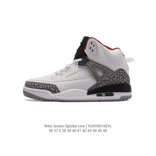 耐克 Nike Jordan Spizike Low 经典爆裂纹复古运动篮球鞋！全新低帮造型吸睛！整双鞋在融合了 Air Jordan 经典鞋款中的标志性元素之