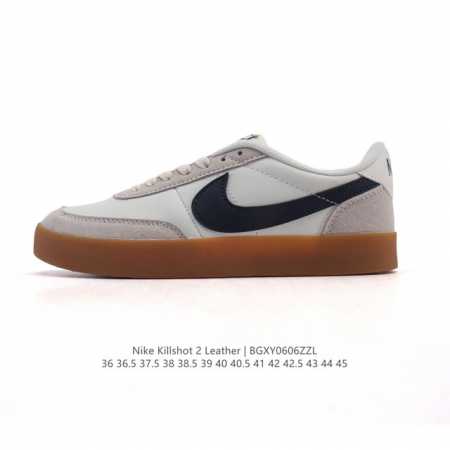 耐克板鞋 生胶米白 复古板鞋J.Crew X Nike 联名 Killshot Ii Leather 男女休闲复古运动鞋。采用米白色皮革制作鞋身，大号Swoos - 点击图像关闭