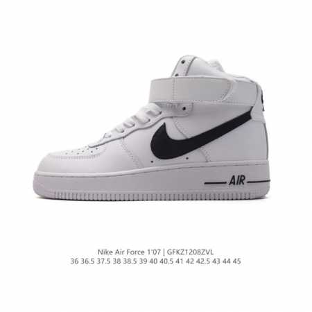 耐克 Nike Air Force 1 ‘07 High 空军一号 Af1 高帮魔术贴百搭休闲厚底增高运动板鞋时尚男女鞋，柔软、弹性十足的缓震性能和出色的中底设 - 点击图像关闭