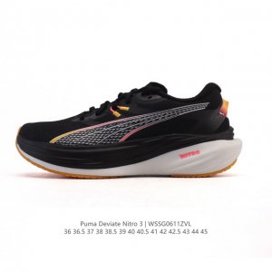 真标 彪马 Puma Deviate Nitro3男女士2025年新款跑步鞋减震舒适缓冲回弹简约软底运动鞋注氮泡沫橡胶鞋垫耐磨防滑百搭老爹鞋 Deviate N