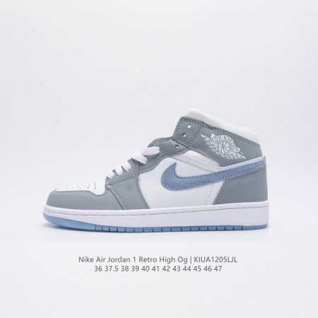 真二层 耐克 Nike Air Jordan 1 Retro High Og 乔丹一代aj1 乔1 Aj1 高帮篮球鞋复刻运动鞋 皮面高帮板鞋的设计灵感源自运动 - 点击图像关闭
