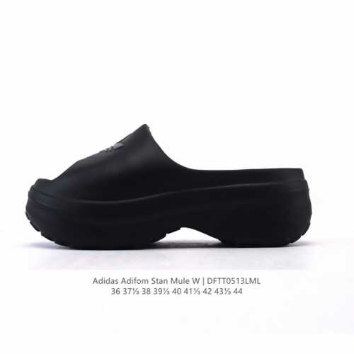 阿迪达斯 Adidas Adifom 夏季沙滩涉水百搭休闲拖鞋 露趾凉拖鞋 超厚底增高男女鞋凉拖鞋。采用超轻95% 注塑 Eva塑料,5%泡沫塑料发泡缓震物料成