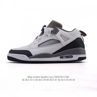 耐克 Nike Jordan Spizike Low 经典爆裂纹复古运动篮球鞋！全新低帮造型吸睛！整双鞋在融合了 Air Jordan 经典鞋款中的标志性元素之