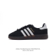 阿迪达斯 Adidas Handball Spezial 三叶草学院风复古休闲板鞋 德训鞋 橡胶底柔软皮革经典运动鞋男士板鞋。圆头、缝合拼接设计、正面绑带、鞋舌