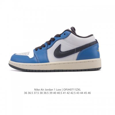 公司级 头层皮 耐克 乔丹Air Jordan 1 Low Aj1 乔1 乔丹1代Aj1 低帮复古文化休闲运动篮球鞋。从1985 年面世的元年款汲取设计灵感，采