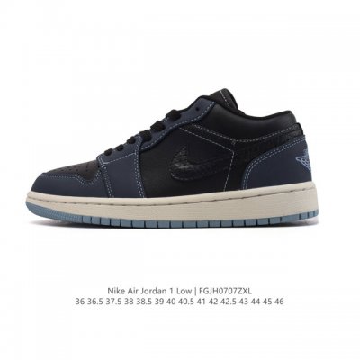 真标 耐克 乔丹Air Jordan 1 Low Aj1 乔1 乔丹1代Aj1 低帮复古文化休闲运动篮球鞋。从1985 年面世的元年款汲取设计灵感，采用简洁大方