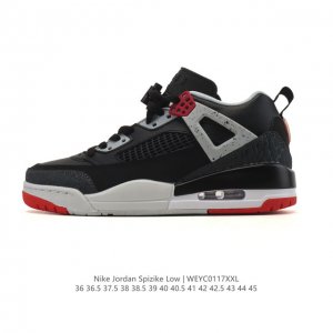 公司级 耐克 Nike Jordan Spizike Low 经典爆裂纹复古运动篮球鞋！全新低帮造型吸睛！整双鞋在融合了 Air Jordan 经典鞋款中的标志