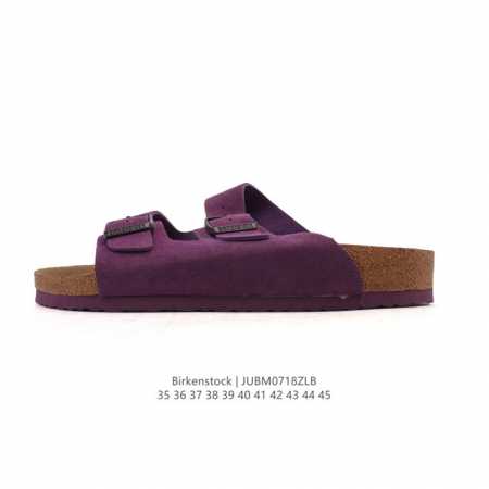 德国百年知名鞋履品牌 博肯Birkenstock 勃肯拖鞋系列凉拖鞋休闲沙滩凉鞋 Birkenstock勃肯德国进口男女款牛皮绒面革软底Arizona双扣拖鞋。 - 点击图像关闭