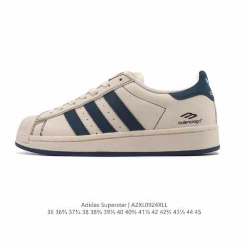 公司级 阿迪达斯 Adidas Superstar 2025年新款鞋子 经典贝壳头系列 新款休闲板鞋潮流女士运动鞋 。鞋面皮革拼接材质 标志性的贝壳鞋头，简约的