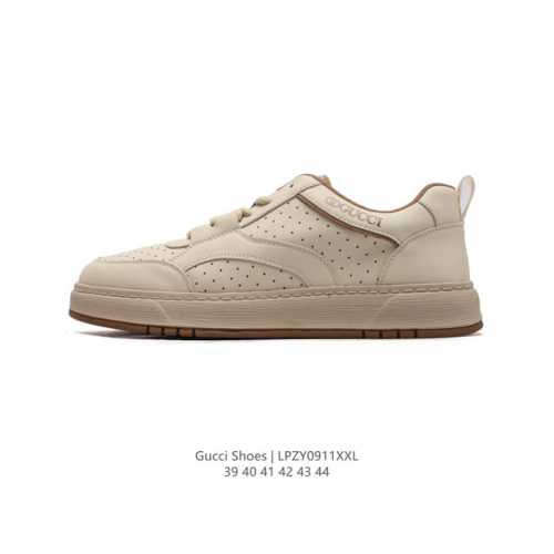 公司级 Gucci 古驰 百搭休闲运动板鞋。明星同款 小红书爆款老花 小白鞋 厚底增高男士运动鞋 真标 2024Ss新色，经典高奢品牌gucci古驰 复古松糕跟