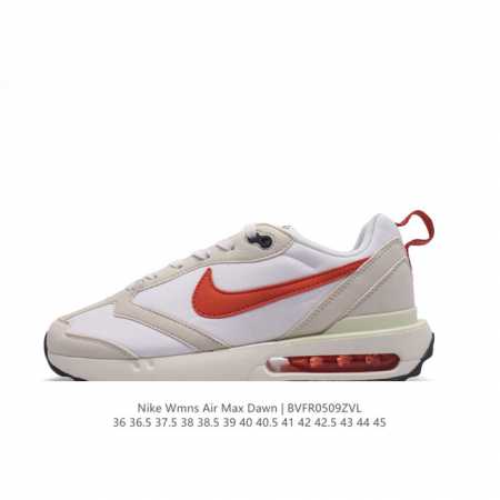 耐克 Nike Air Max Dawn 黎明系列 低帮气垫百搭休闲运动慢跑鞋，从配色上彰显出浓厚的复古气质。最大的亮点当属鞋型设计上加入结构元素，汲取1984 - 点击图像关闭