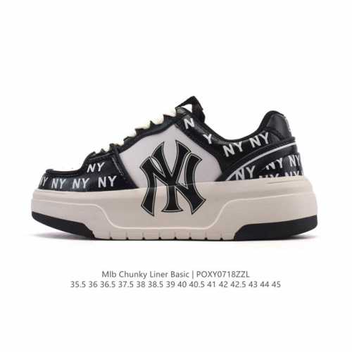 Mlb Chunky Liner Mid人气单品学长鞋系列轻量增高厚底百搭休闲运动板鞋轻便胶鞋 高级街头休閒品牌鞋。Mlb Chunky Liner 学长鞋是从