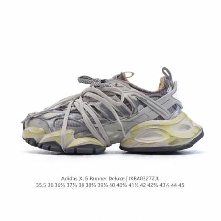 230 【公司级】阿迪达斯Adidas Xlg Runner Deluxe 跑步者豪华版系列低帮厚底增高老爹风复古缓震休闲运动慢跑鞋。男女鞋#原楦原纸版开发版型 - 点击图像关闭