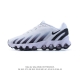 180 耐克 Nike Air Max Dn8 全掌气垫科技运动跑步鞋Fq7860-005。鞋款采用醒目渐变织物和动态波浪状结构鞋面，搭配黑色中底和外底，以及迷
