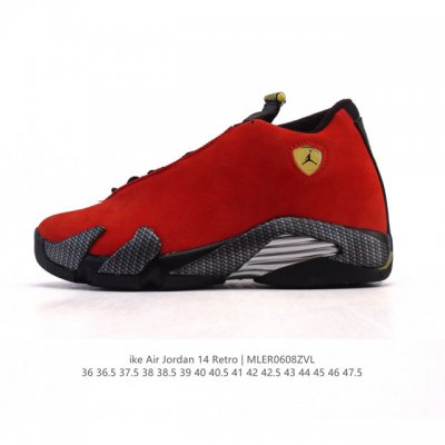 新品 Nike 耐克正品Air Jordan 14 Retro 乔丹14代 Aj14法拉利回归！舒适耐用 减震防滑耐磨 中帮 复古篮球鞋 男女同款 红色，潮流运